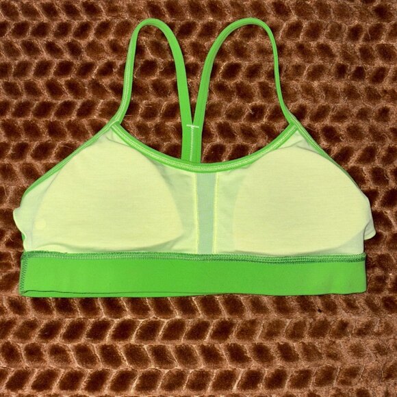 Lululemon Flow Y Sports Bra IV Frond Green Light Support Run Luon Mesh Coolmax 4 - Picture 10 of 10
